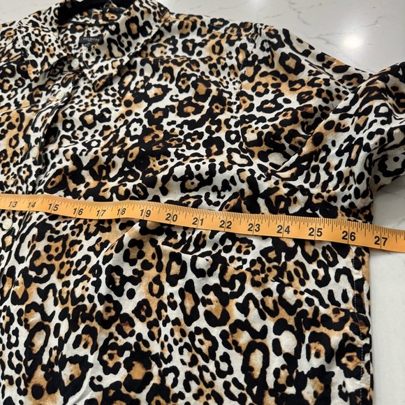 Talbots Plus Leopard Print Button-Up Shirt Long Sleeve Office 3X - Picture 5 of 5